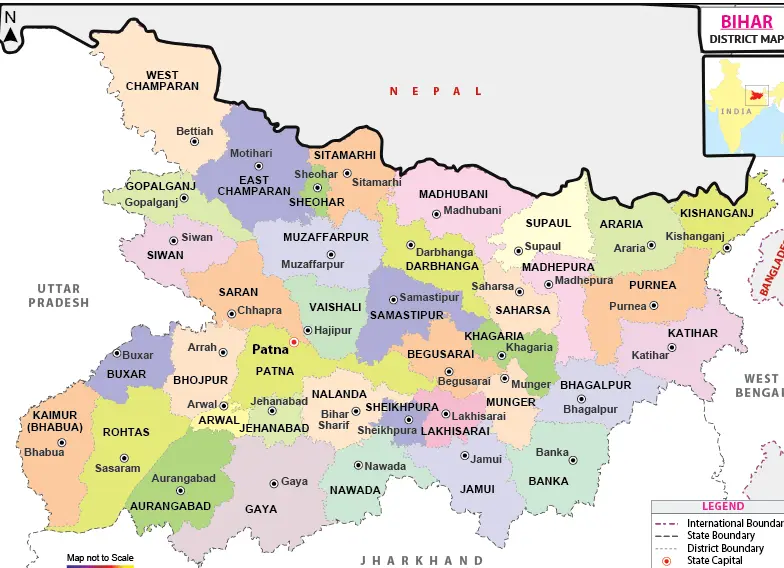 All District Of Bihar Map